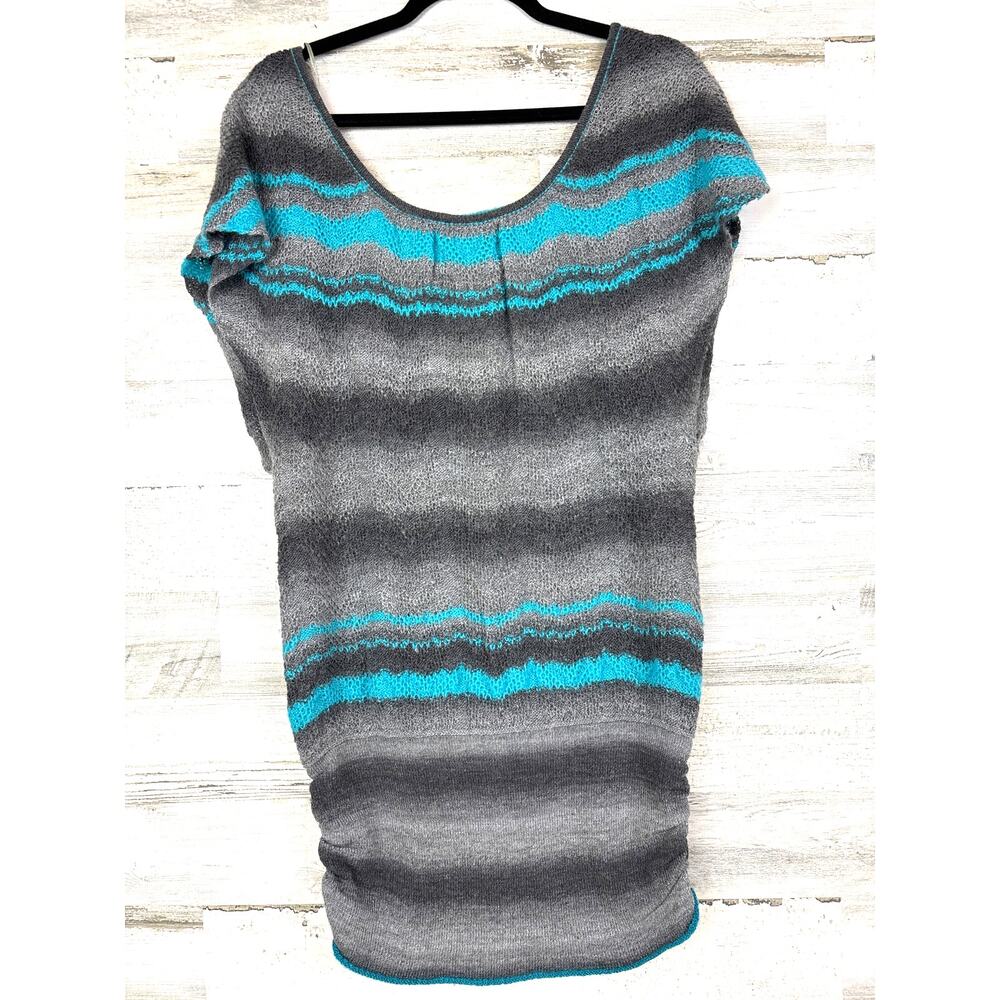 Free People Womens S Blue Gray Wool Blend Vintage Rare Mini Sweater Dress NWT